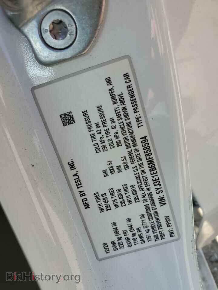 2021 TESLA MODEL 3 - VIN: 5YJ3E1EB6MF858594 - Photo 12