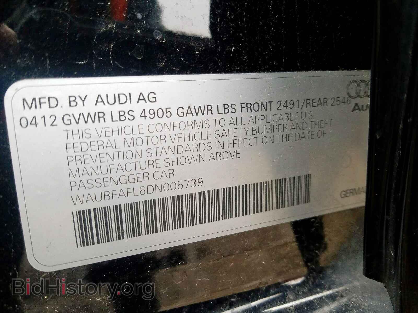 2013 AUDI A4 - VIN: WAUBFAFL6DN005739 - Фото 10