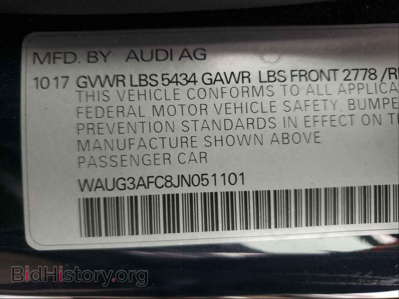 2018 AUDI A6 - VIN: WAUG3AFC8JN051101 - Фото 10