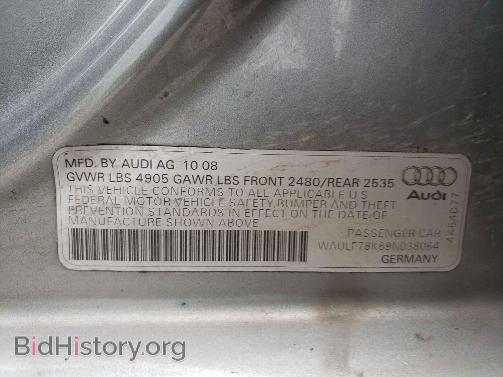 2009 AUDI A4 - VIN: WAULF78K69N038064 - Фото 10