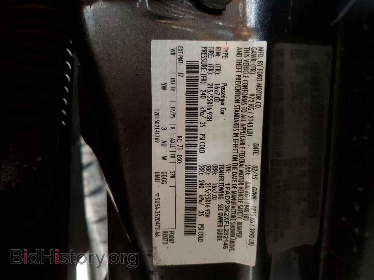 2015 FORD FOCUS - VIN: 1FADP3K2XFL232146 - Фото 12