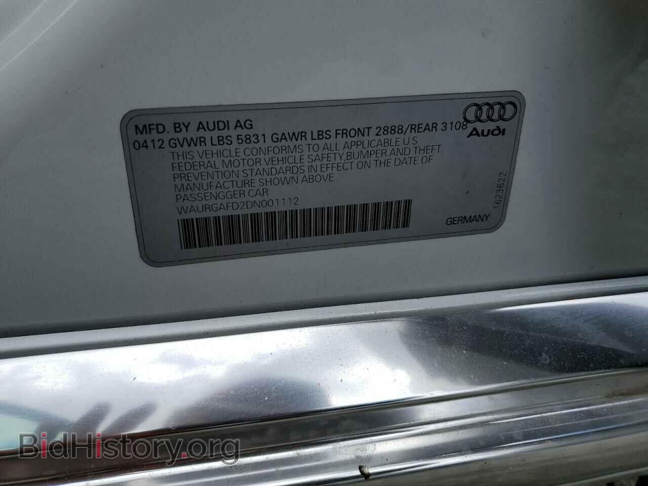 2013 AUDI A8 - VIN: WAURGAFD2DN001112 - Фото 13