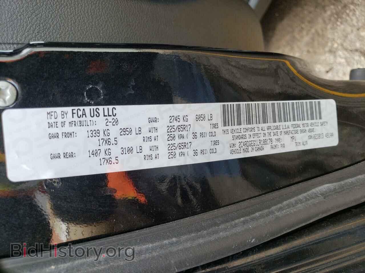 2020 DODGE CARAVAN - VIN: 2C4RDGEG1LR189178 - Фото 10