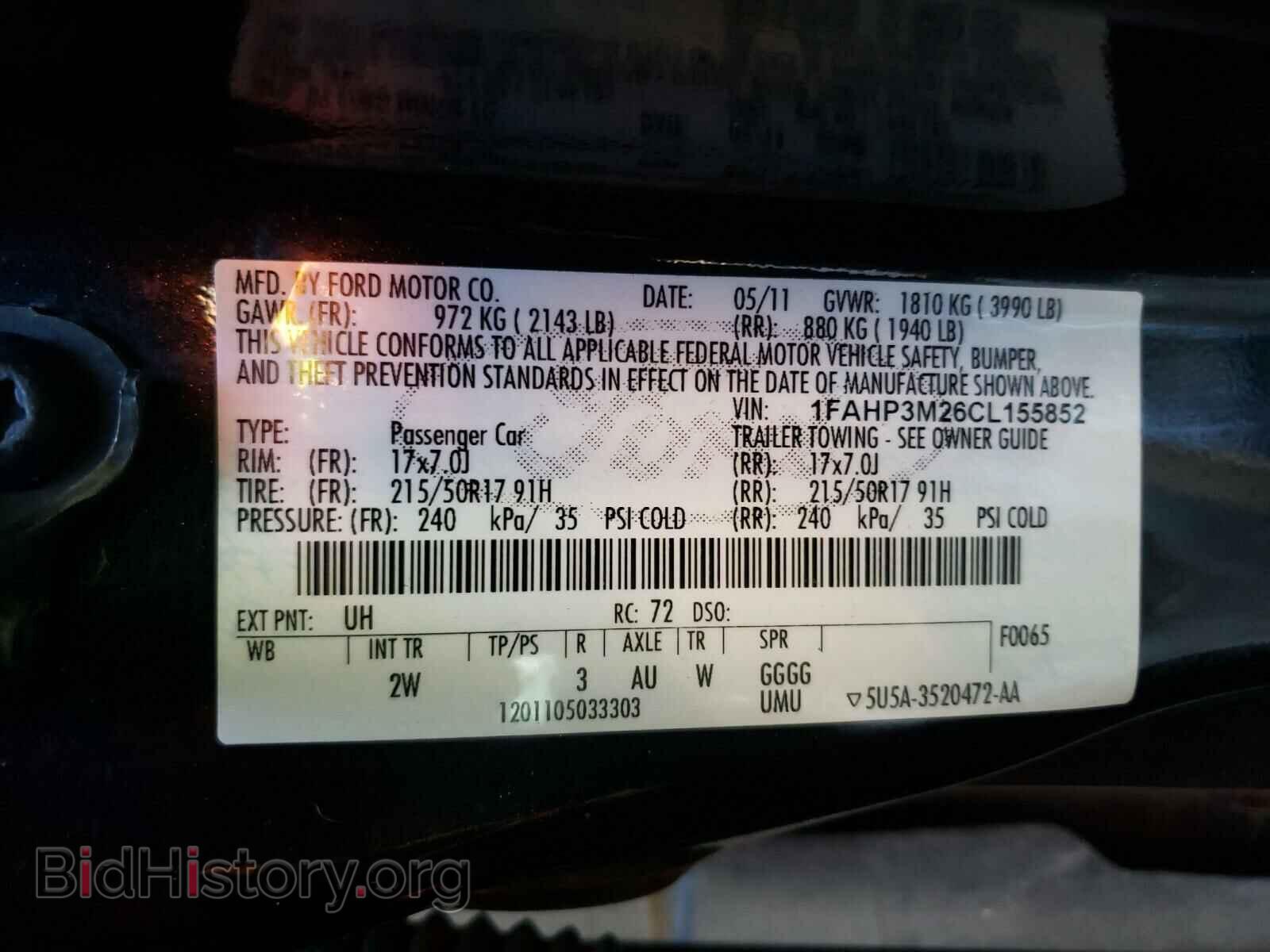 2012 FORD FOCUS - VIN: 1FAHP3M26CL155852 - Фото 10