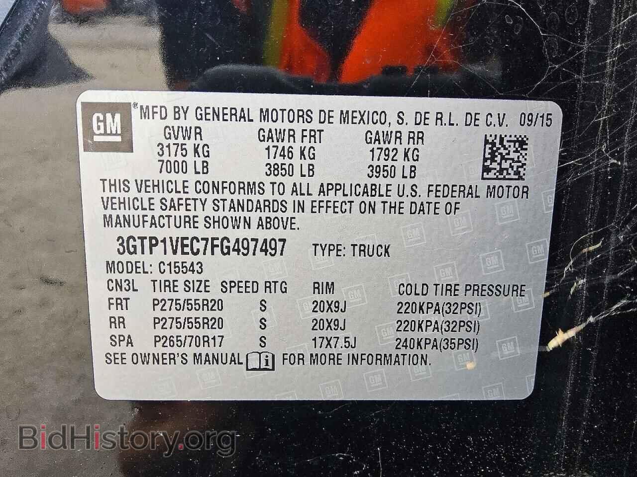 2015 GMC SIERRA - VIN: 3GTP1VEC7FG497497 - Фото 13