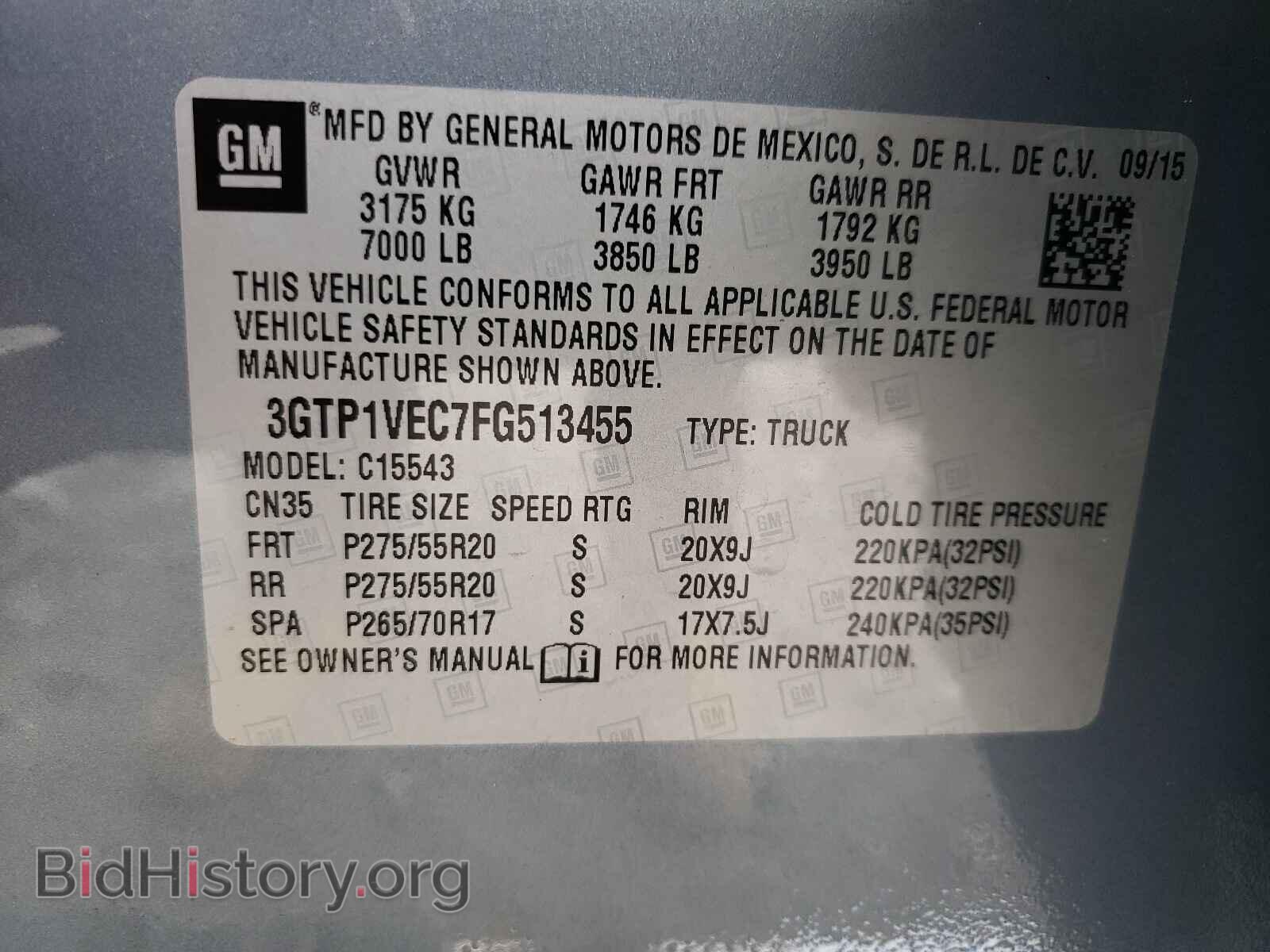 2015 GMC SIERRA - VIN: 3GTP1VEC7FG513455 - Photo 10