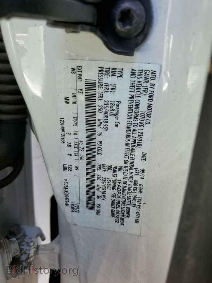 2014 FORD FOCUS - VIN: 1FADP3L98EL407892 - Фото 10