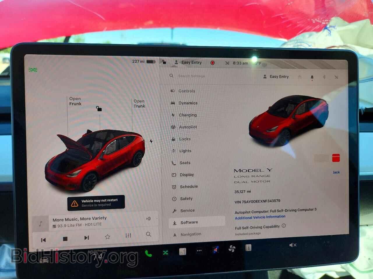 2022 TESLA MODEL Y - VIN: 7SAYGDEEXNF343579 - Photo 9