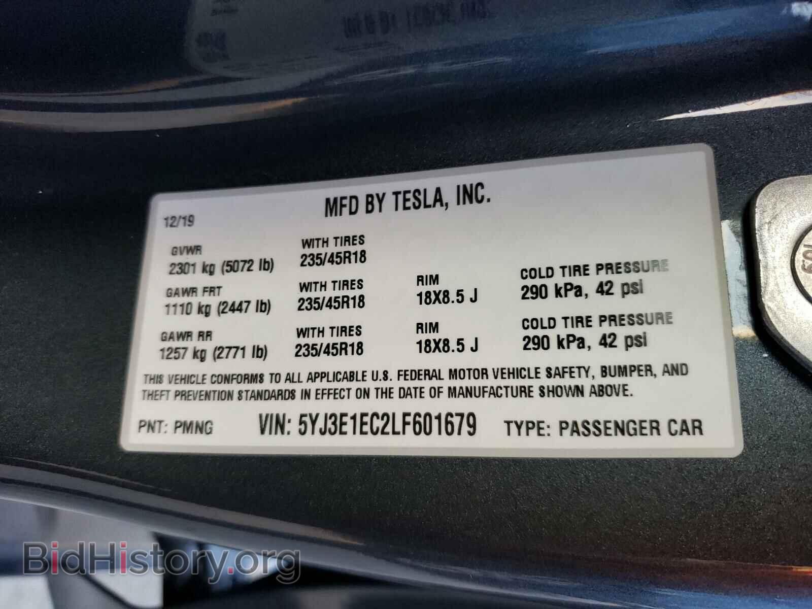 2020 TESLA MODEL 3 - VIN: 5YJ3E1EC2LF601679 - Photo 10