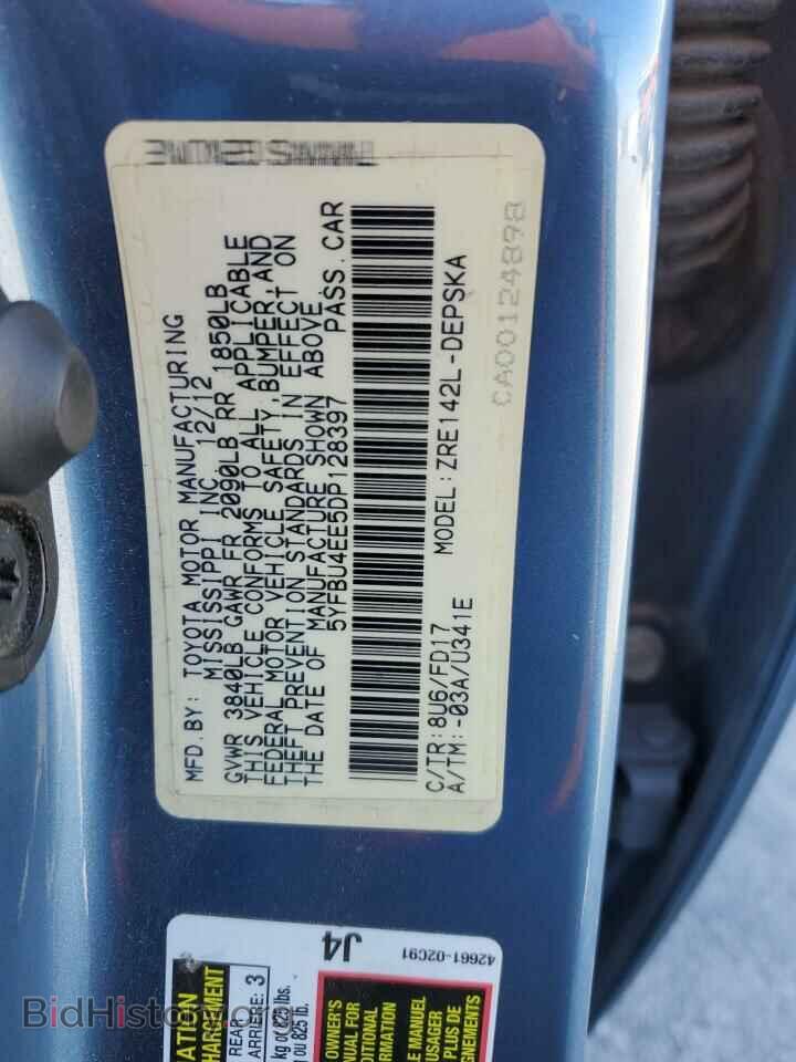 2013 TOYOTA COROLLA - VIN: 5YFBU4EE5DP128397 - Фото 13