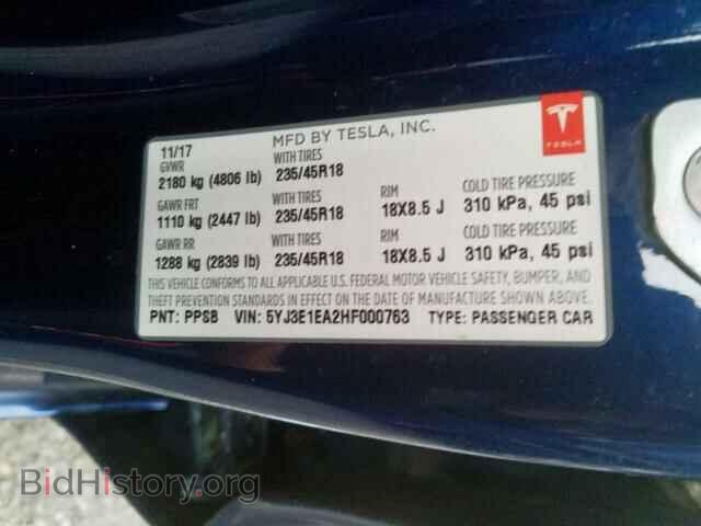 2017 TESLA MODEL 3 - VIN: 5YJ3E1EA2HF000763 - Photo 10