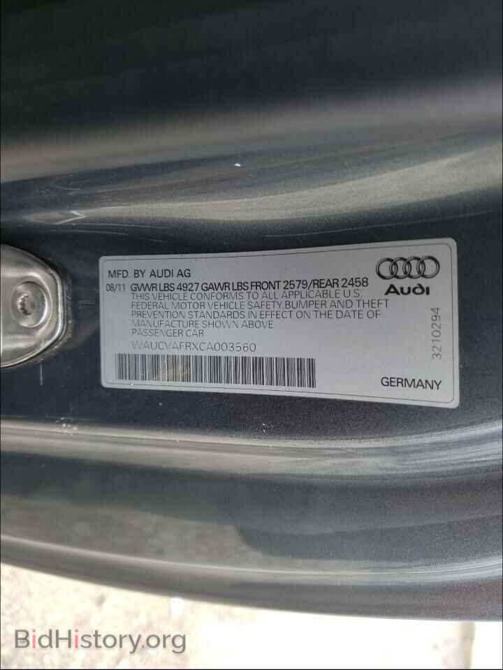 2012 AUDI S5/RS5 - VIN: WAUCVAFRXCA003560 - Фото 10
