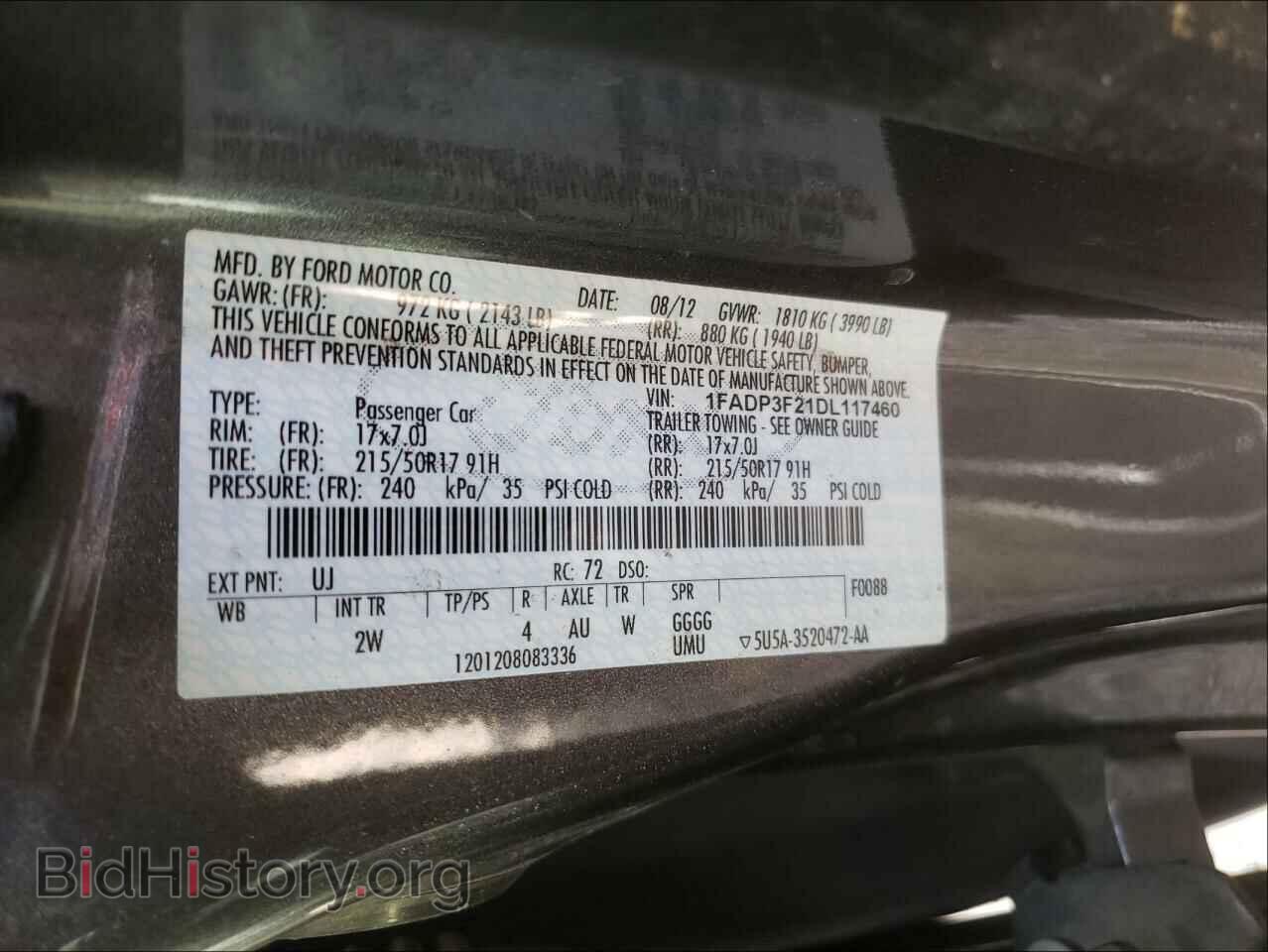 2013 FORD FOCUS - VIN: 1FADP3F21DL117460 - Фото 10