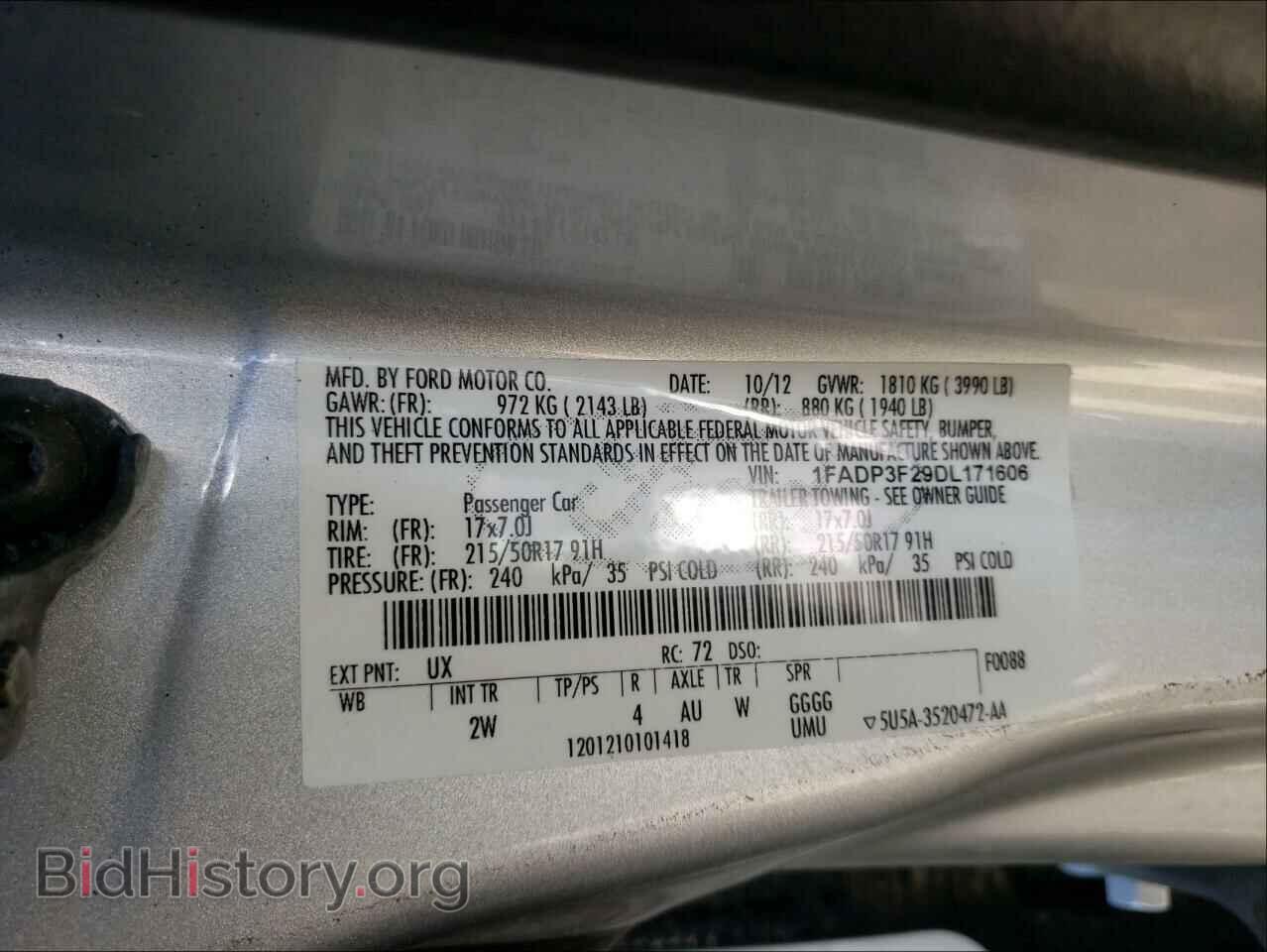 2013 FORD FOCUS - VIN: 1FADP3F29DL171606 - Фото 10