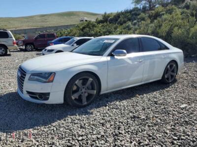 2013 Audi S8 Quattro, white — VIN WAUD2AFDXDN018510, Copart