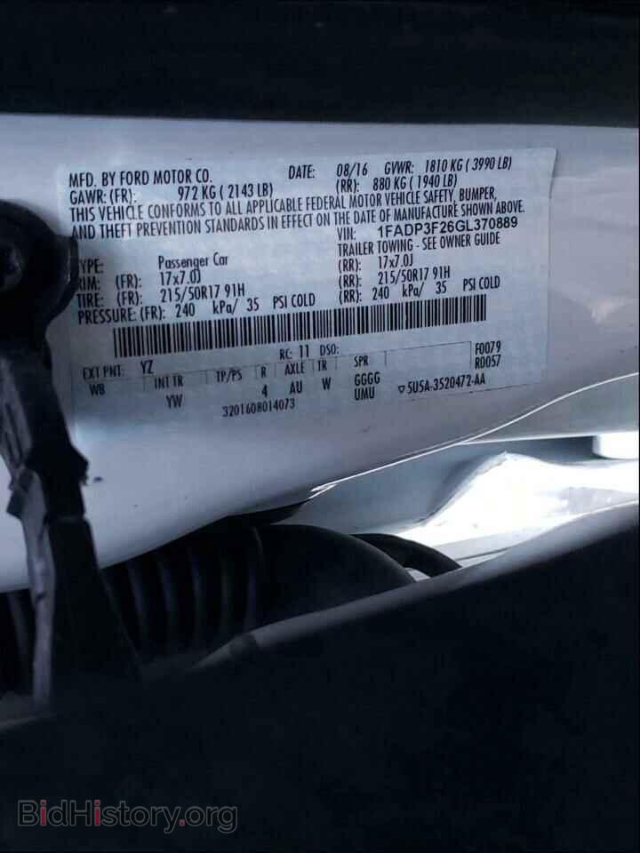 2016 FORD FOCUS - VIN: 1FADP3F26GL370889 - Photo 10