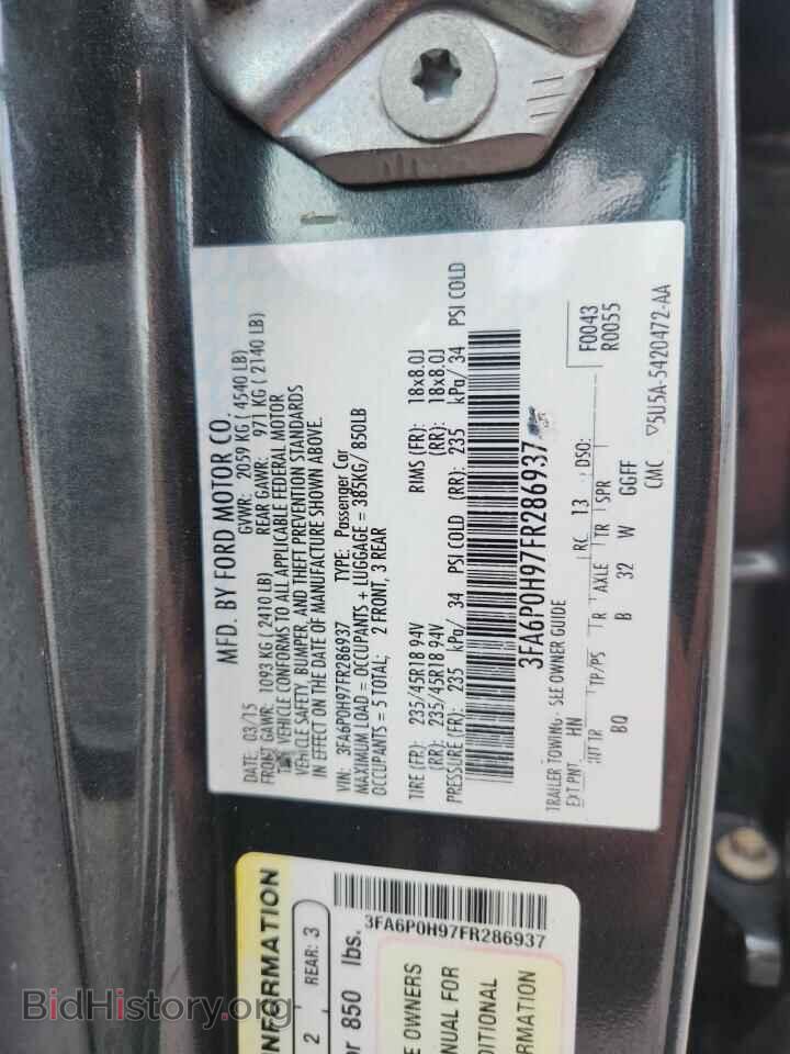 2015 FORD FUSION - VIN: 3FA6P0H97FR286937 - Фото 12