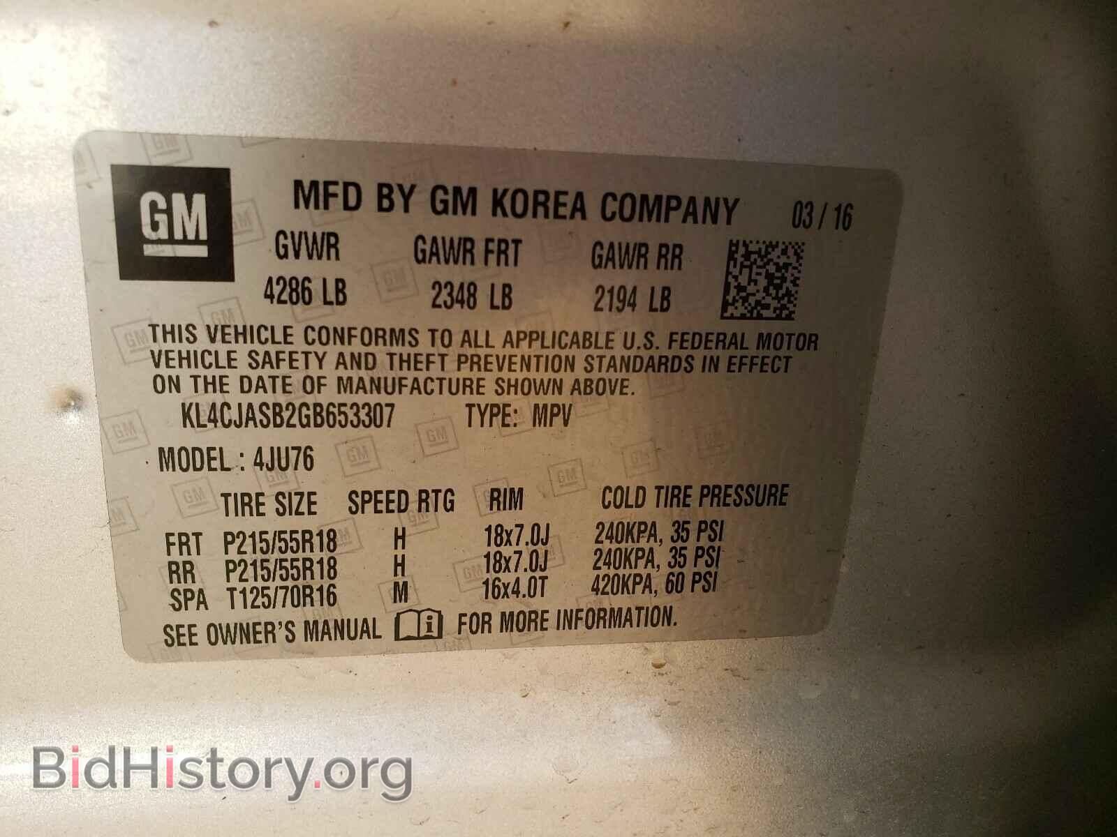 2016 BUICK ENCORE - VIN: KL4CJASB2GB653307 - Photo 10