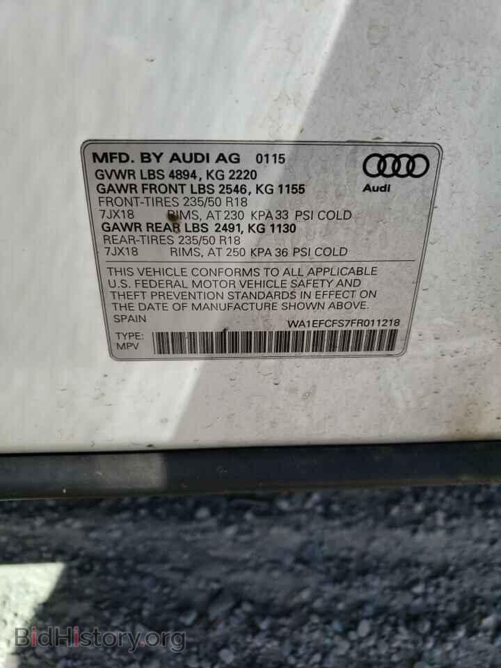 2015 AUDI Q3 - VIN: WA1EFCFS7FR011218 - Фото 14