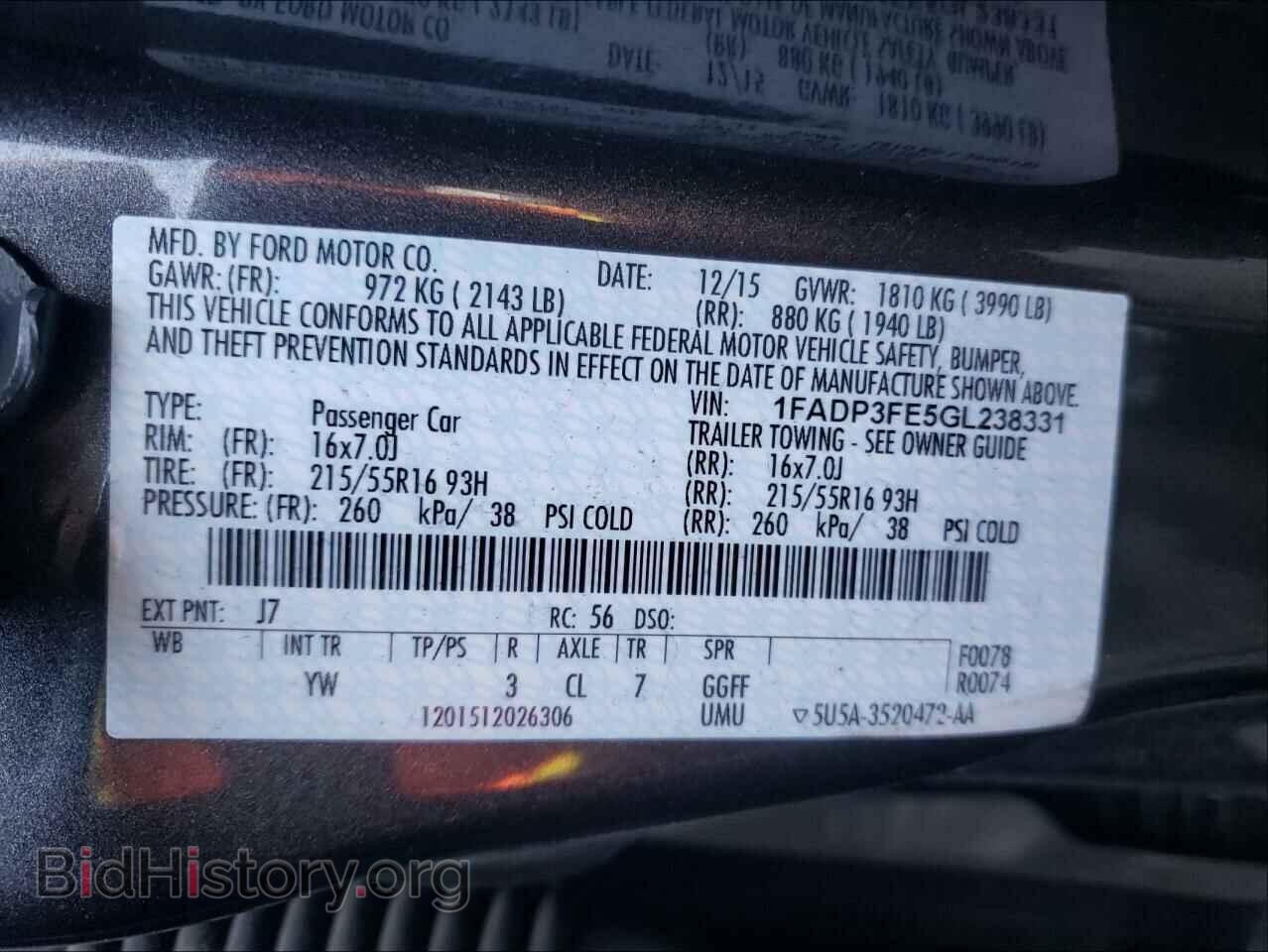 2016 FORD FOCUS - VIN: 1FADP3FE5GL238331 - Фото 10
