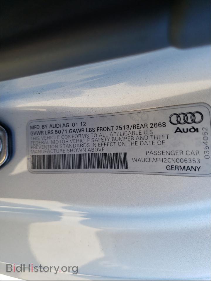 2012 AUDI A5 - VIN: WAUCFAFH2CN006353 - Фото 10