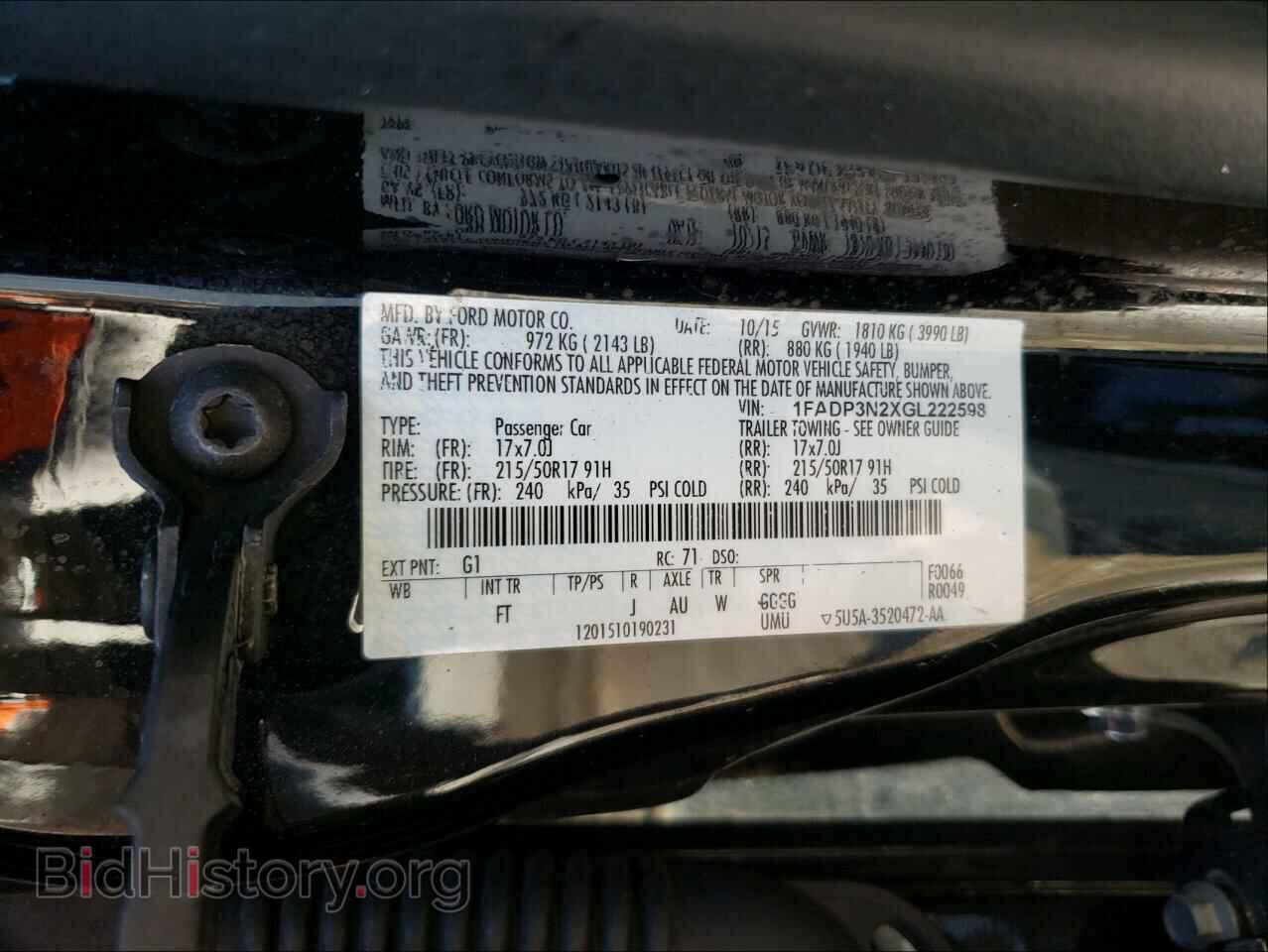 2016 FORD FOCUS - VIN: 1FADP3N2XGL222598 - Фото 10