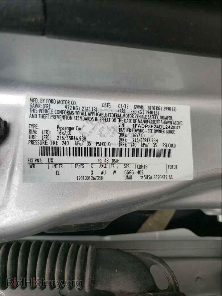 2013 FORD FOCUS - VIN: 1FADP3F24DL242937 - Фото 10