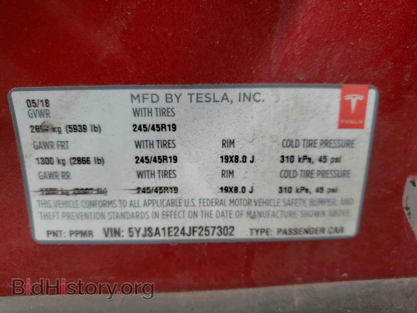 2018 TESLA MODEL S - VIN: 5YJSA1E24JF257302 - Photo 10