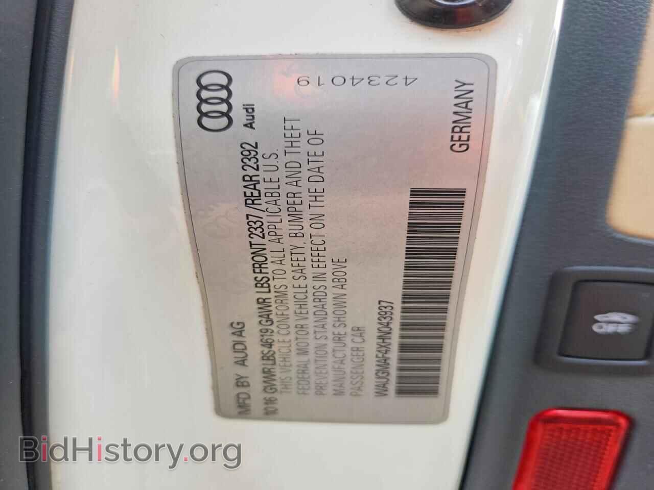2017 AUDI A4 - VIN: WAUGMAF4XHN043937 - Фото 12