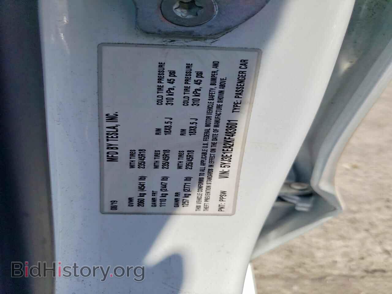 2019 TESLA MODEL 3 - VIN: 5YJ3E1EA2KF483601 - Photo 12
