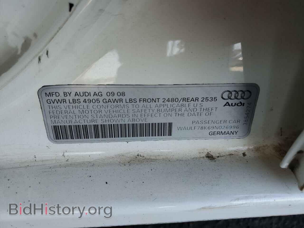 2009 AUDI A4 - VIN: WAULF78K69N026996 - Фото 12