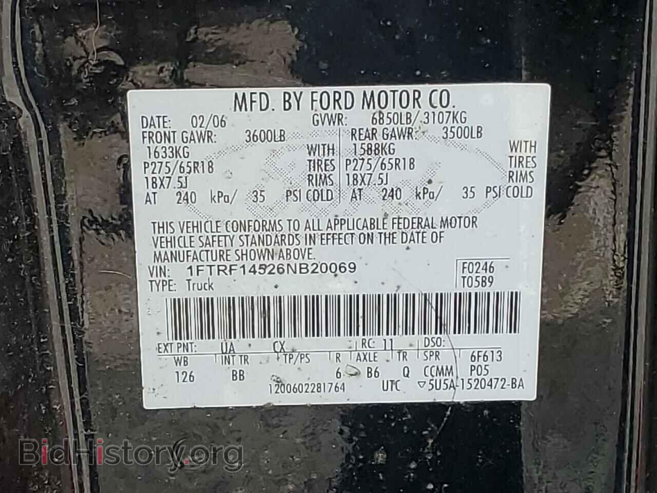 2006 FORD All Models - VIN: 1FTRF14526NB20069 - Photo 12