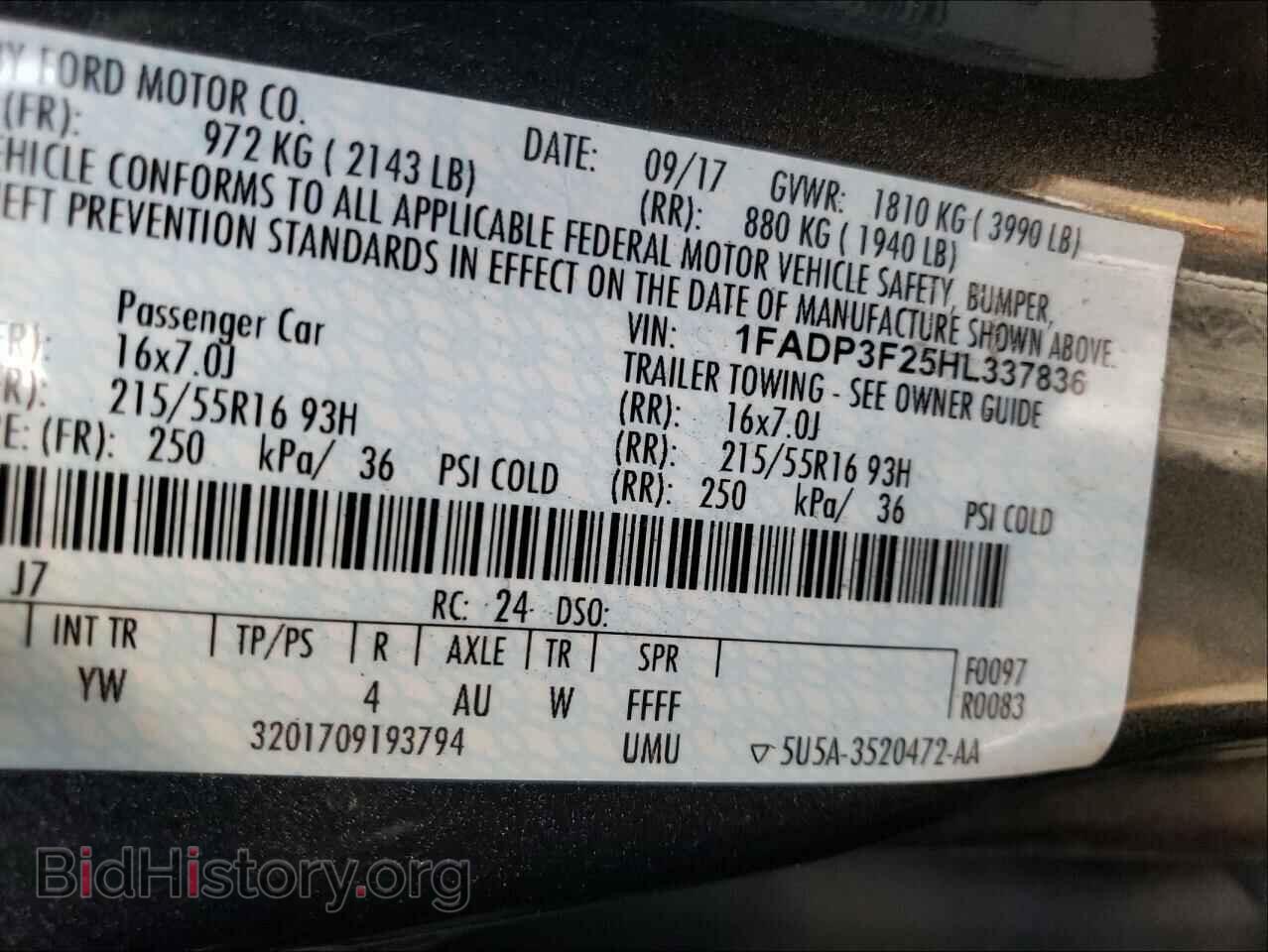 2017 FORD FOCUS - VIN: 1FADP3F25HL337836 - Photo 10