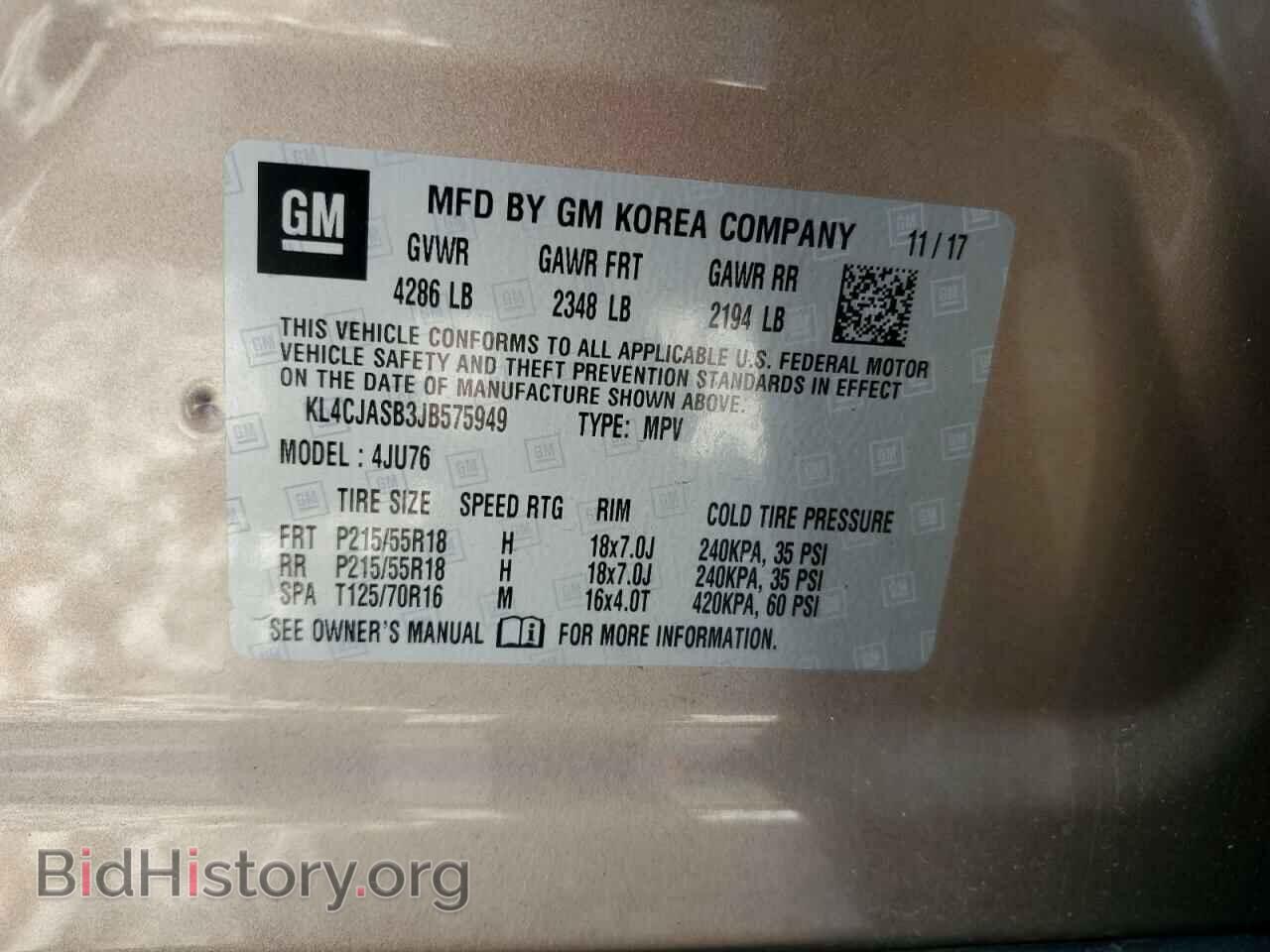 2018 BUICK ENCORE - VIN: KL4CJASB3JB575949 - Photo 13