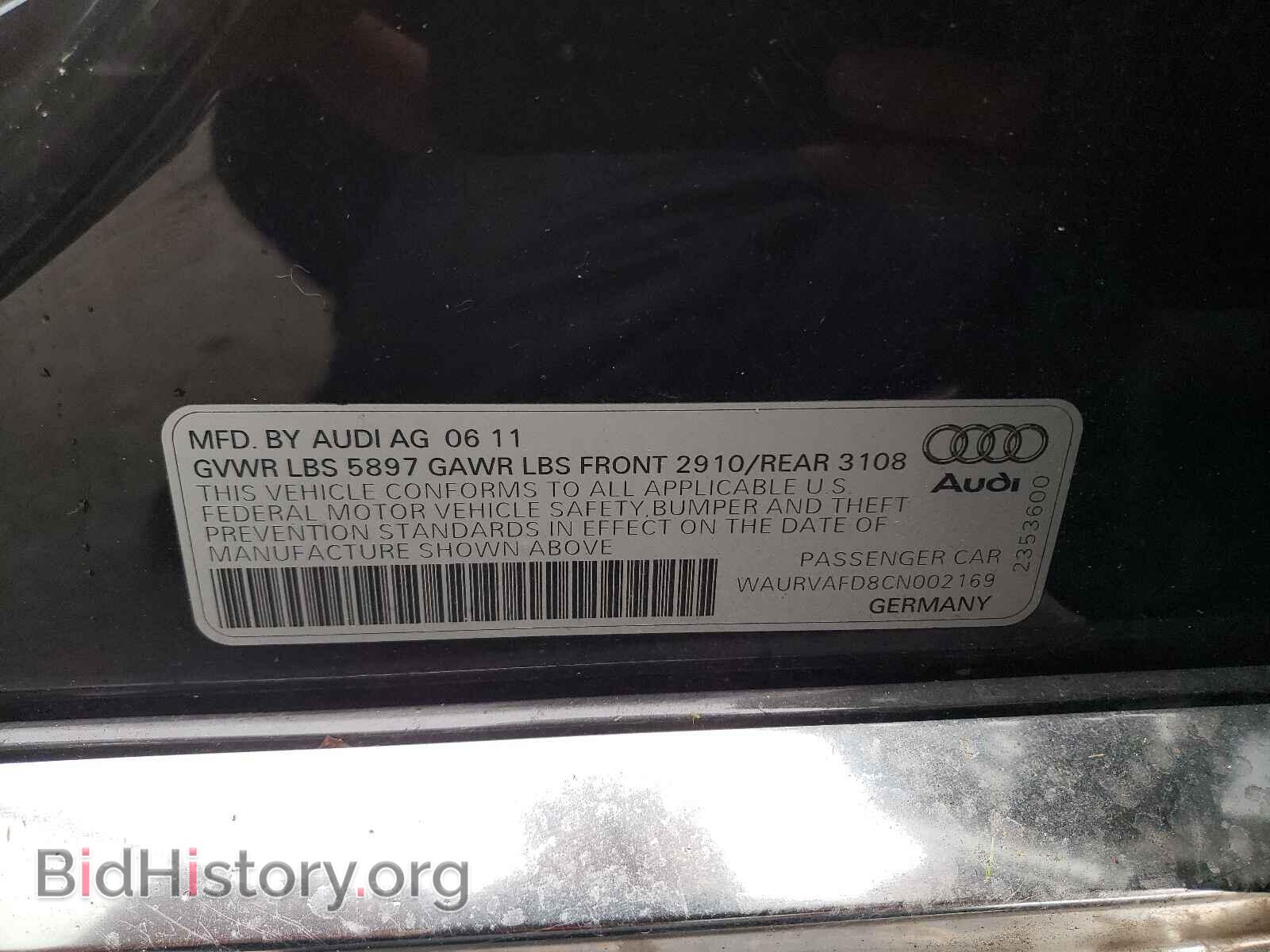 2012 AUDI A8 - VIN: WAURVAFD8CN002169 - Photo 10