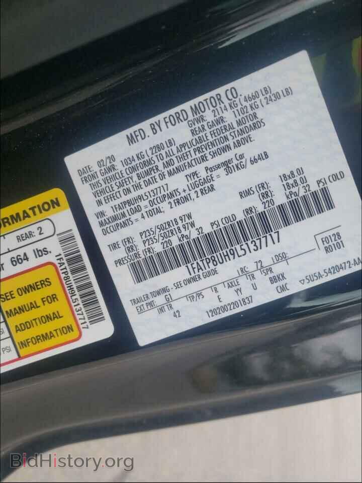 2020 FORD MUSTANG - VIN: 1FATP8UH9L5137717 - Фото 10