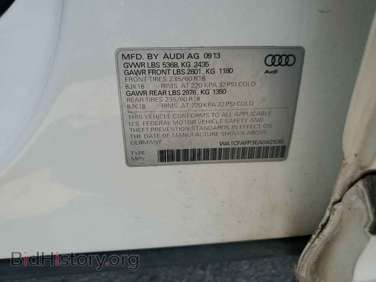 2014 AUDI Q5 - VIN: WA1CFAFP3EA042535 - Photo 13
