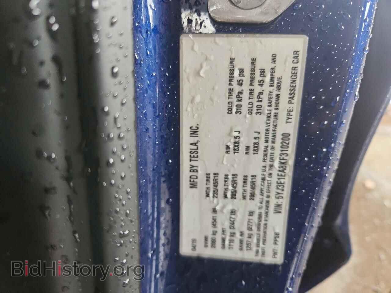 2019 TESLA MODEL 3 - VIN: 5YJ3E1EA8KF310200 - Фото 12