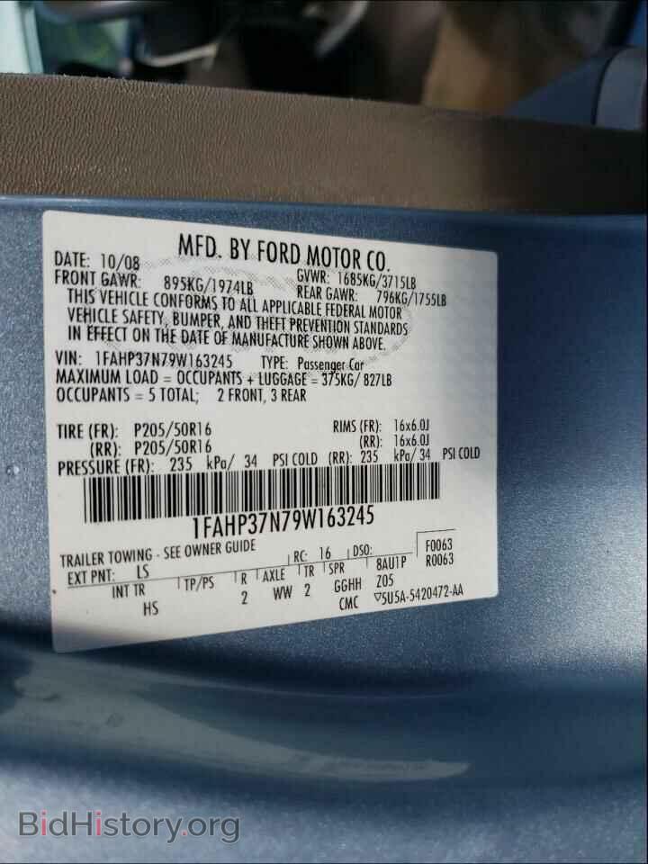 2009 FORD FOCUS - VIN: 1FAHP37N79W163245 - Фото 10