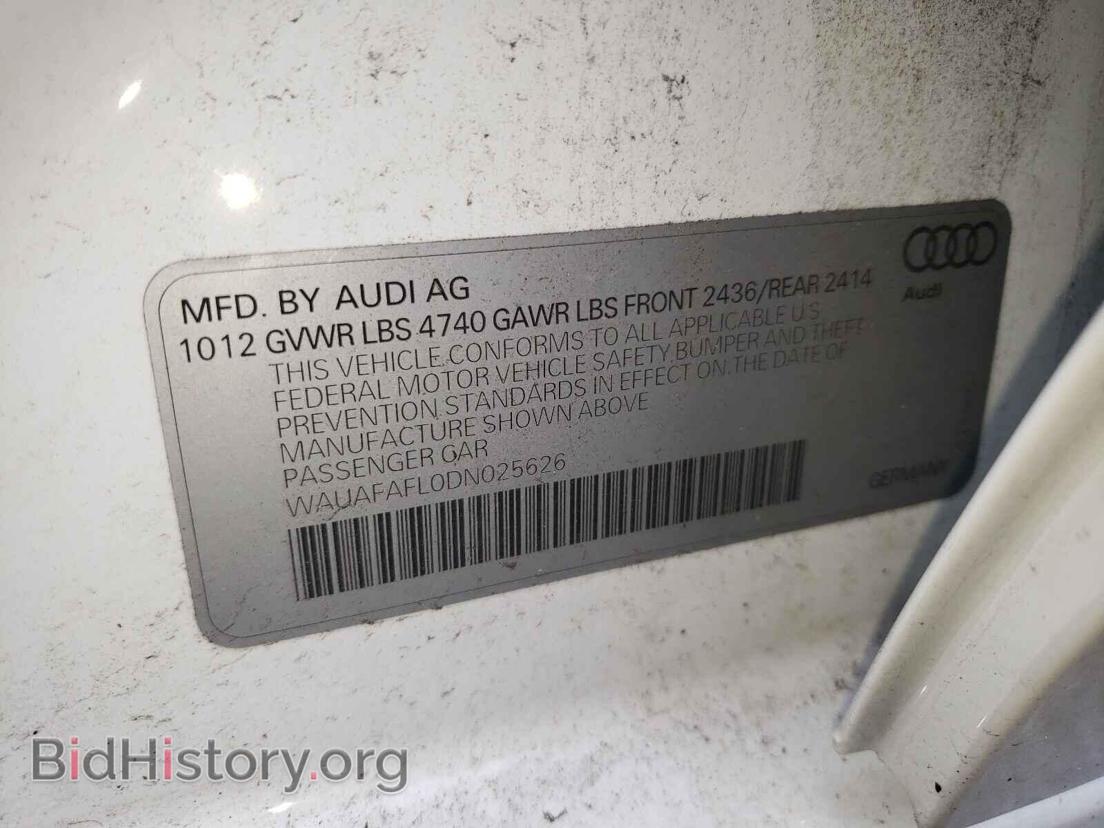 2013 AUDI A4 - VIN: WAUAFAFL0DN025626 - Фото 10