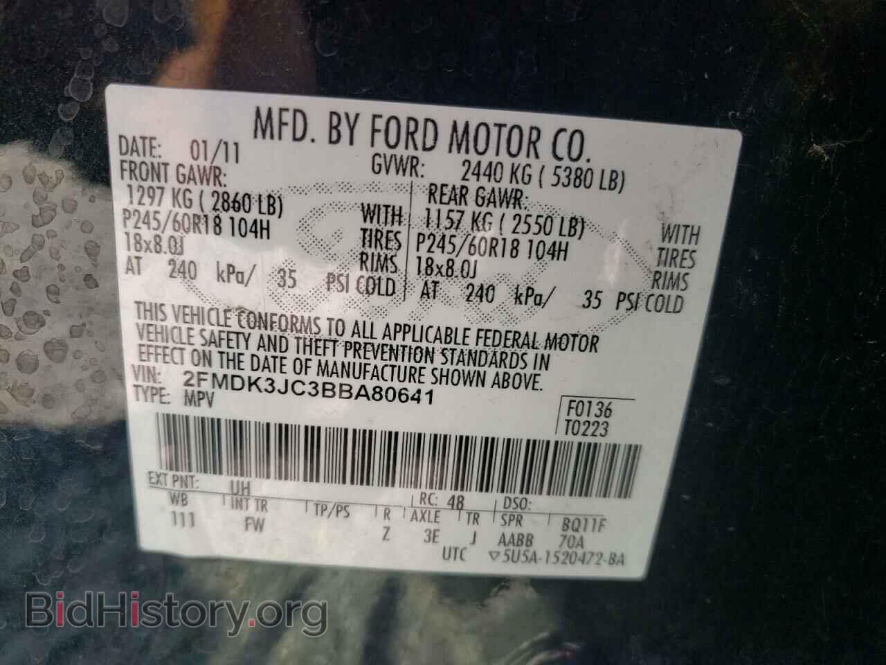 2011 FORD EDGE - VIN: 2FMDK3JC3BBA80641 - Photo 10