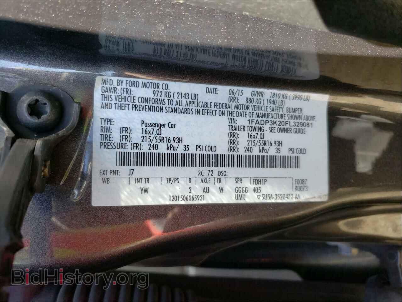 2015 FORD FOCUS - VIN: 1FADP3K20FL329081 - Фото 10