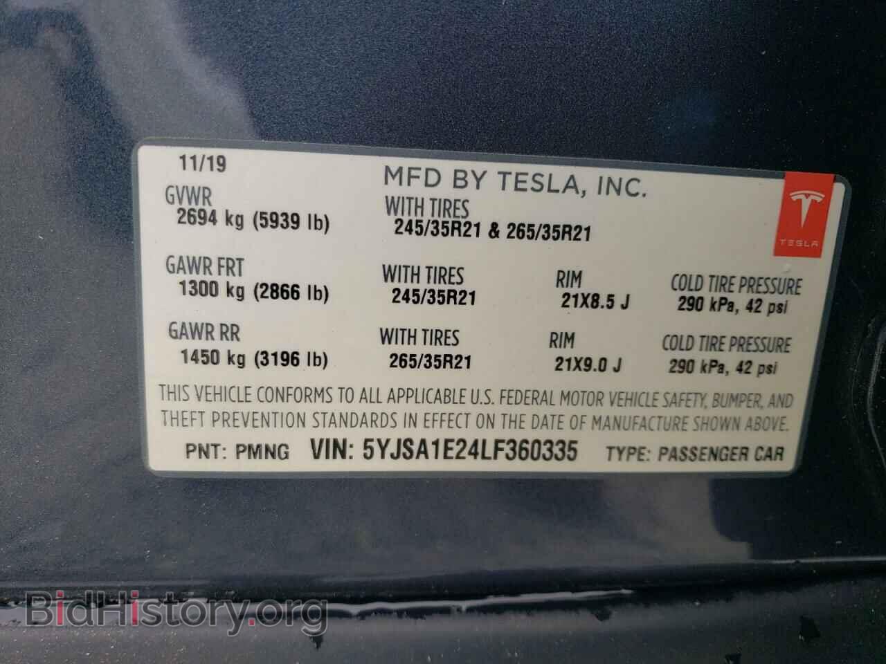 2020 TESLA MODEL S - VIN: 5YJSA1E24LF360335 - Photo 12