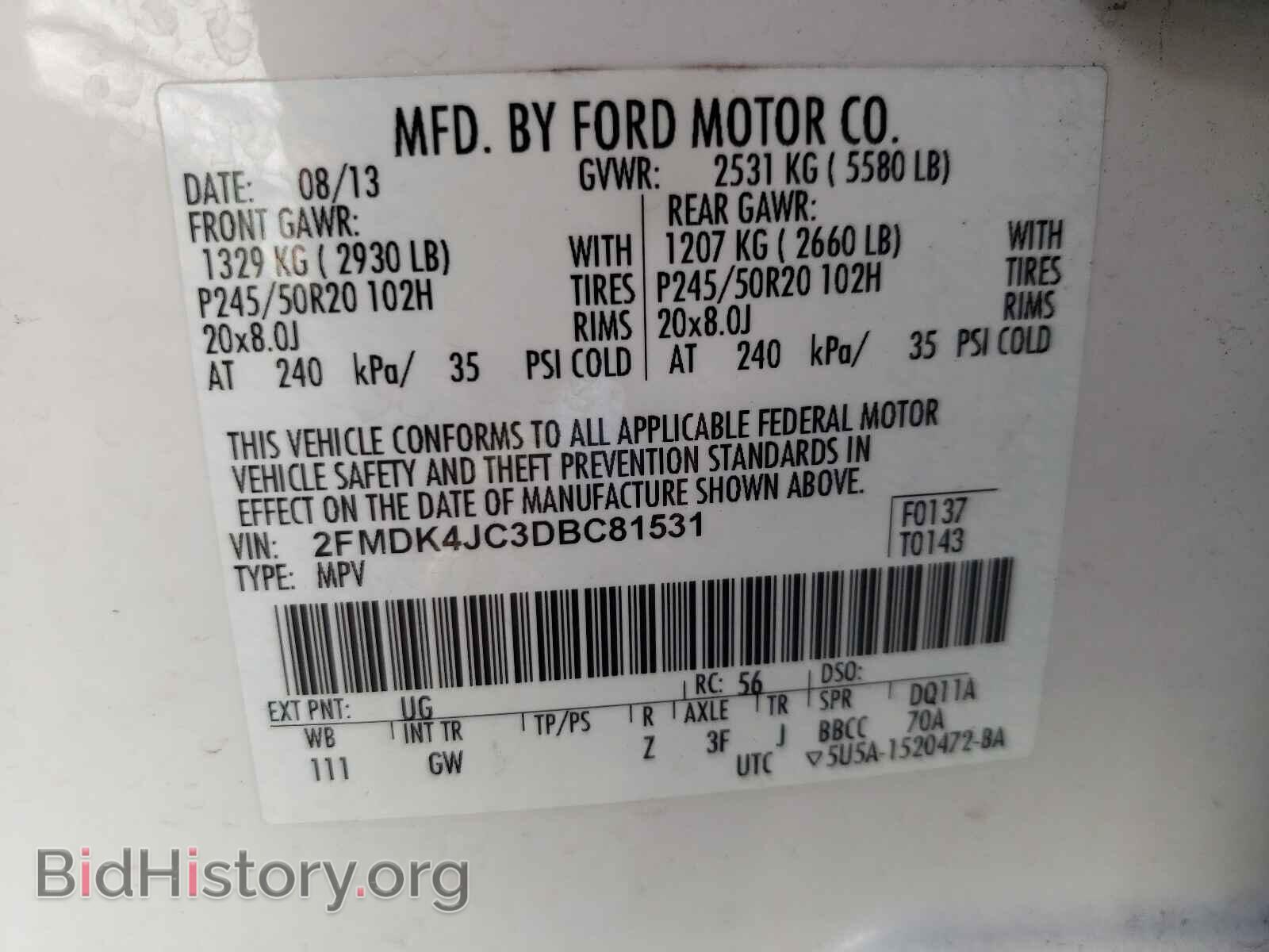 2013 FORD EDGE - VIN: 2FMDK4JC3DBC81531 - Photo 10