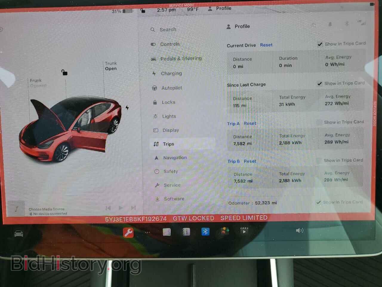 2019 TESLA MODEL 3 - VIN: 5YJ3E1EB8KF192674 - Photo 9
