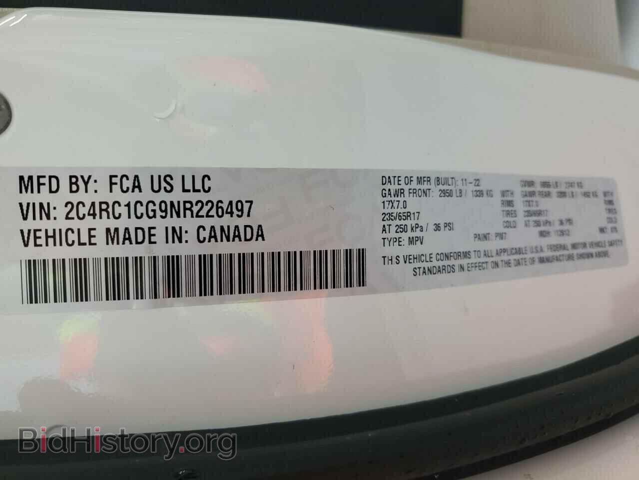 2022 CHRYSLER MINIVAN - VIN: 2C4RC1CG9NR226497 - Фото 13