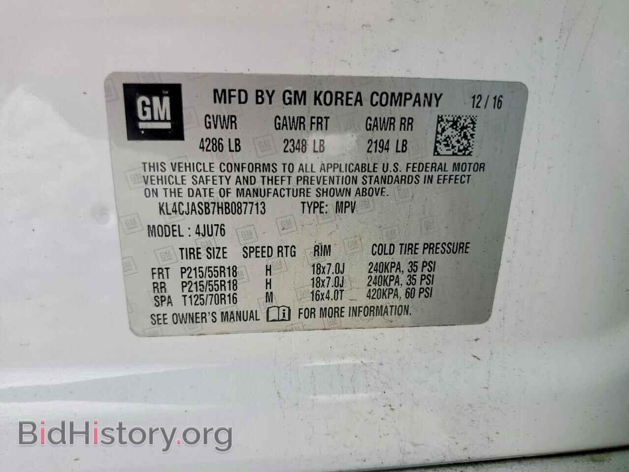 2017 BUICK ENCORE - VIN: KL4CJASB7HB087713 - Фото 14