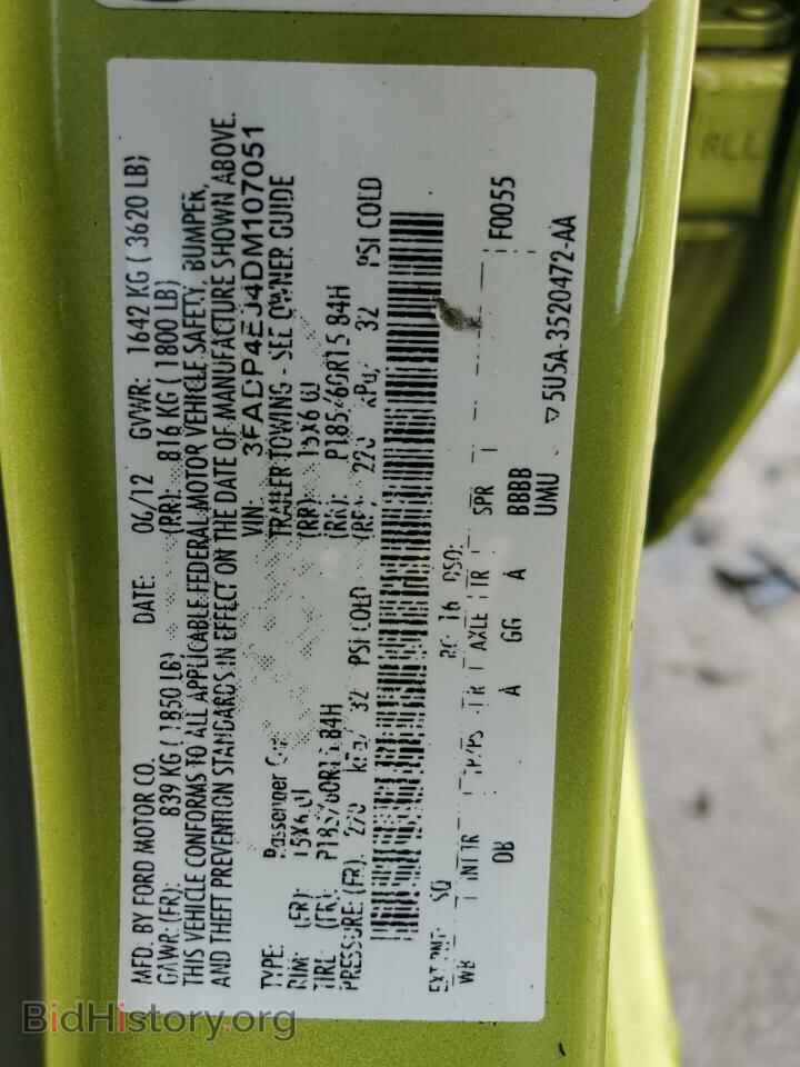 2013 FORD FIESTA - VIN: 3FADP4EJ4DM107051 - Фото 12