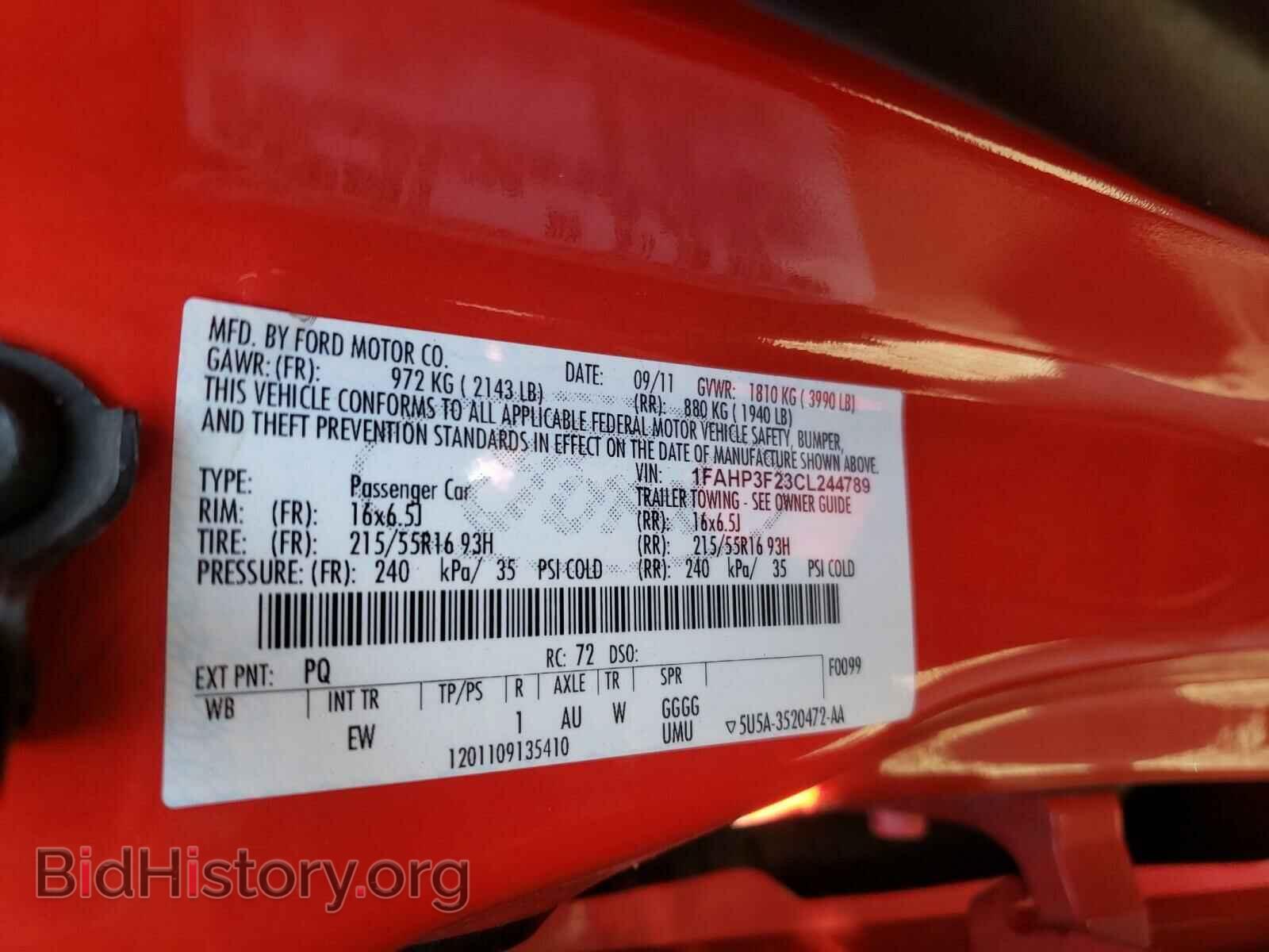 2012 FORD FOCUS - VIN: 1FAHP3F23CL244789 - Фото 10