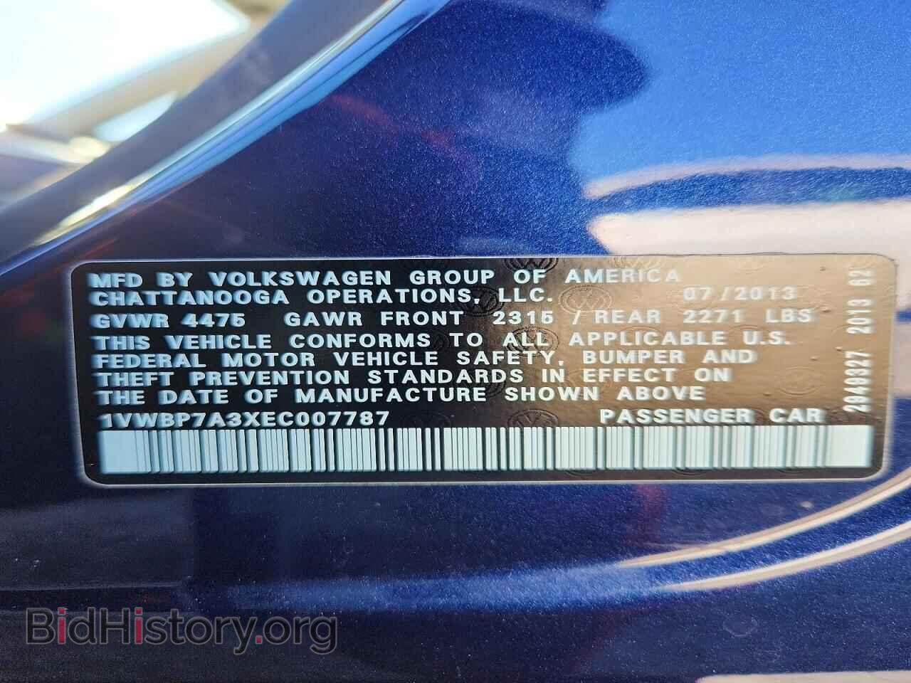 2014 VOLKSWAGEN PASSAT - VIN: 1VWBP7A3XEC007787 - Photo 13
